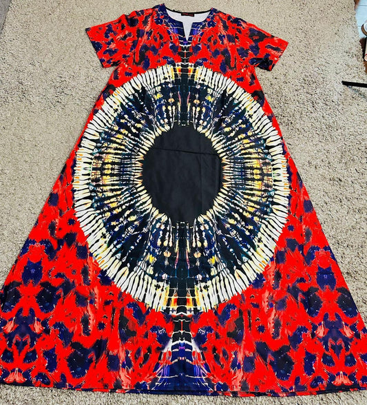 Grande robe évasée – Élégance africaine, fluidité et authenticité